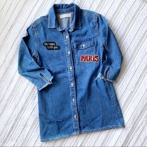 Zara Shirt Dress With Patches